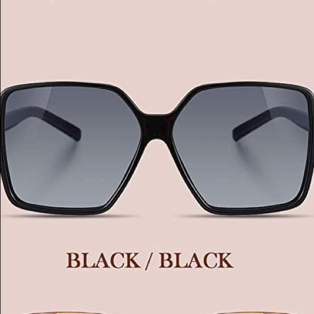 Black Luxury Oversized Square Shape Sunglasses - Picture 5 of 12
